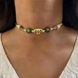 Green & White Meena Choker