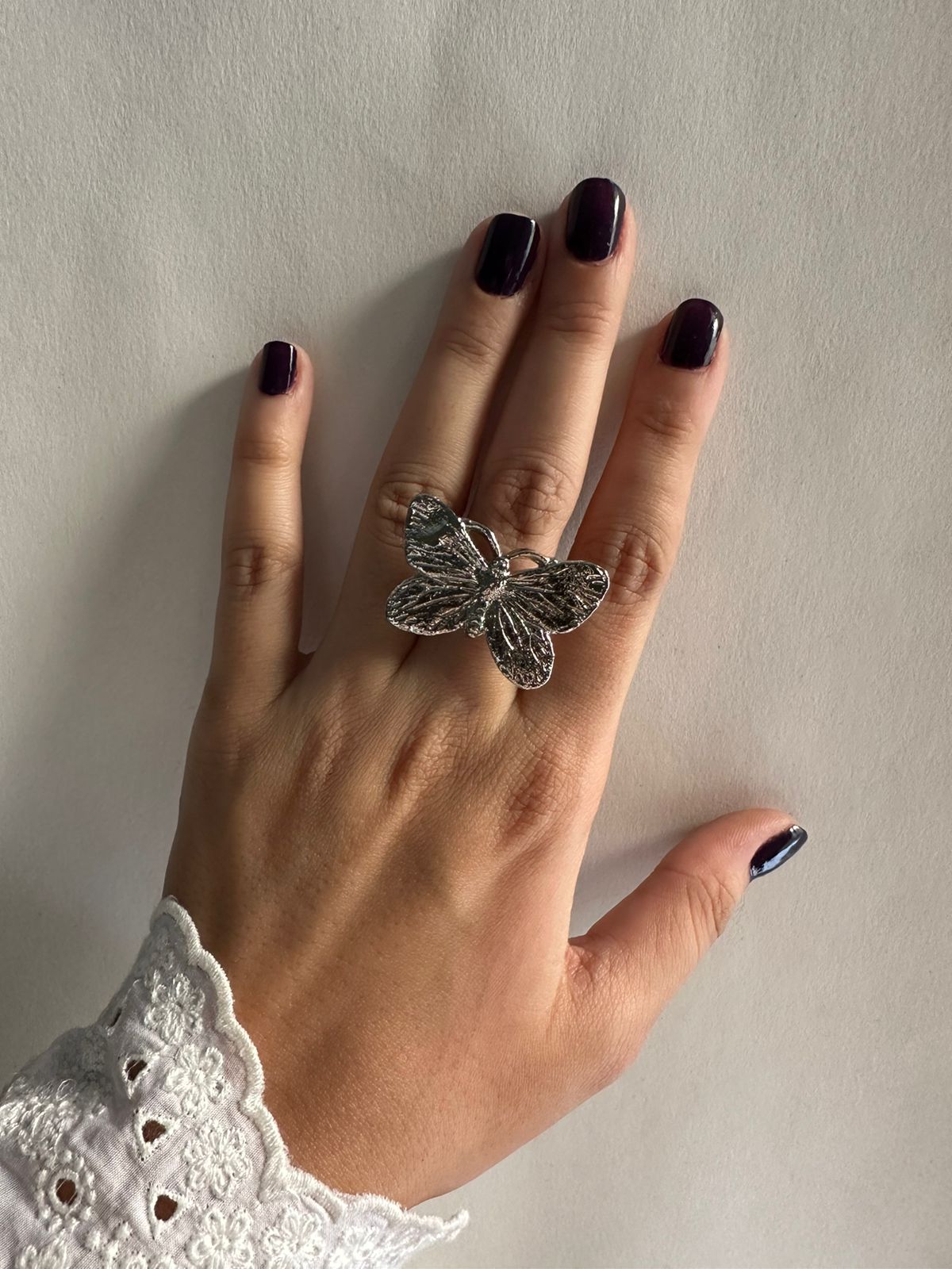 Butterfly Silver Adjustable Ring