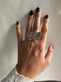 Butterfly Silver Adjustable Ring