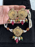 Real pearl Lotus x Meena Set of Earrings & Choker