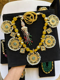 Yellow Jade x Pearls Afghan Mala