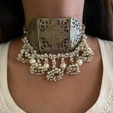 Allah REAL PEARL Choker & Jhumke Set