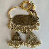 Allah REAL PEARL Choker & Jhumke Set