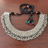 Silver Afghan Floral Filigree Choker