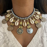 Afghan Coin x Shell Choker