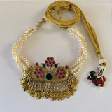 Real Pearl Teen Phool Afghan Choker