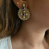 Lapis Afghan Gold Studs