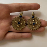 Lapis Afghan Gold Studs