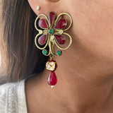 Floral Ruby Earrings