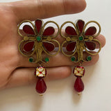 Floral Ruby Earrings