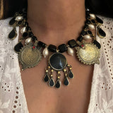 Black Lapis x Pearl Drop Choker