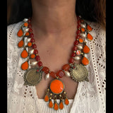 Orange Beryl x Pearl Drop Choker