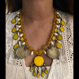 Yellow Jasper x Pearl Drop Choker