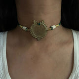 One motif Green Choker