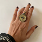 Adjustable Emerald Ring