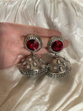Ruby Silver Jhumke