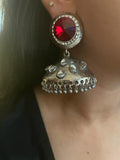 Ruby Silver Jhumke