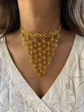 Filigree Flower Gold Plated Choker