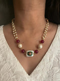 Ruby Indian Meena x Real Pearl Choker