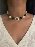 Emerald Indian Meena x Real Pearl Choker