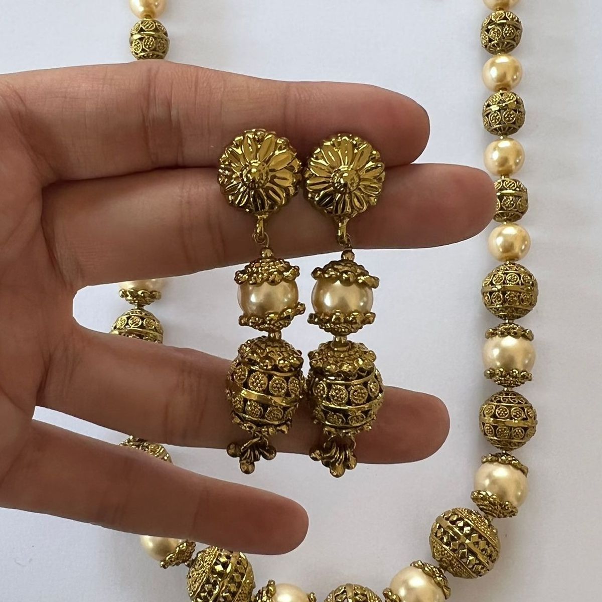 Indian Antique Gold Matar mala