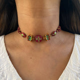 Ruby Meena Lotus Choker