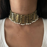 Woven Pearl Afghan Choker
