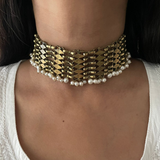 Woven Pearl Afghan Choker