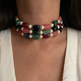 Quirky Colourful Pearl Choker