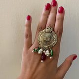 Quirky Lotus Meena Ring