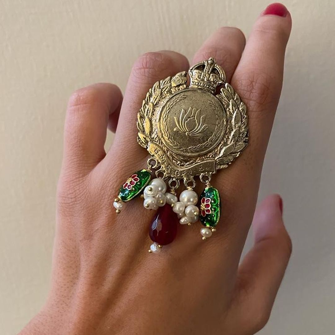 Quirky Lotus Meena Ring