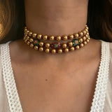 Gold Pearl x Meena Choker