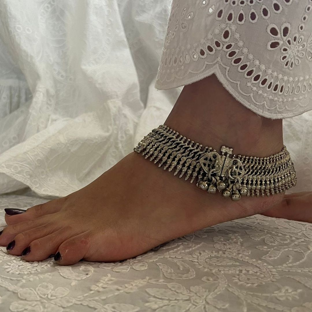 Old Afghan Anklets with silver Polish (PAIR)