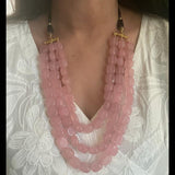 Pink Opal Choker x Mala