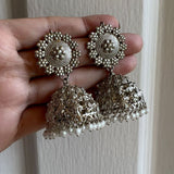 Pearl Silver Jhumke