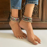 Vintage Afghan Silver Anklets