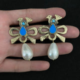 Minimalist Turquoise Bird Studs