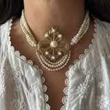 Bow & Real Pearl Choker/Mala
