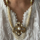 Bow & Real Pearl Choker/Mala