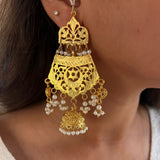 Antique Gold Plated Chandtara Jhumke