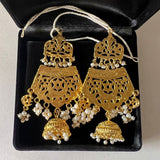 Antique Gold Plated Chandtara Jhumke