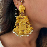 Antique Gold Plated Elephant Jhumke