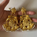 Antique Gold Plated Elephant Jhumke