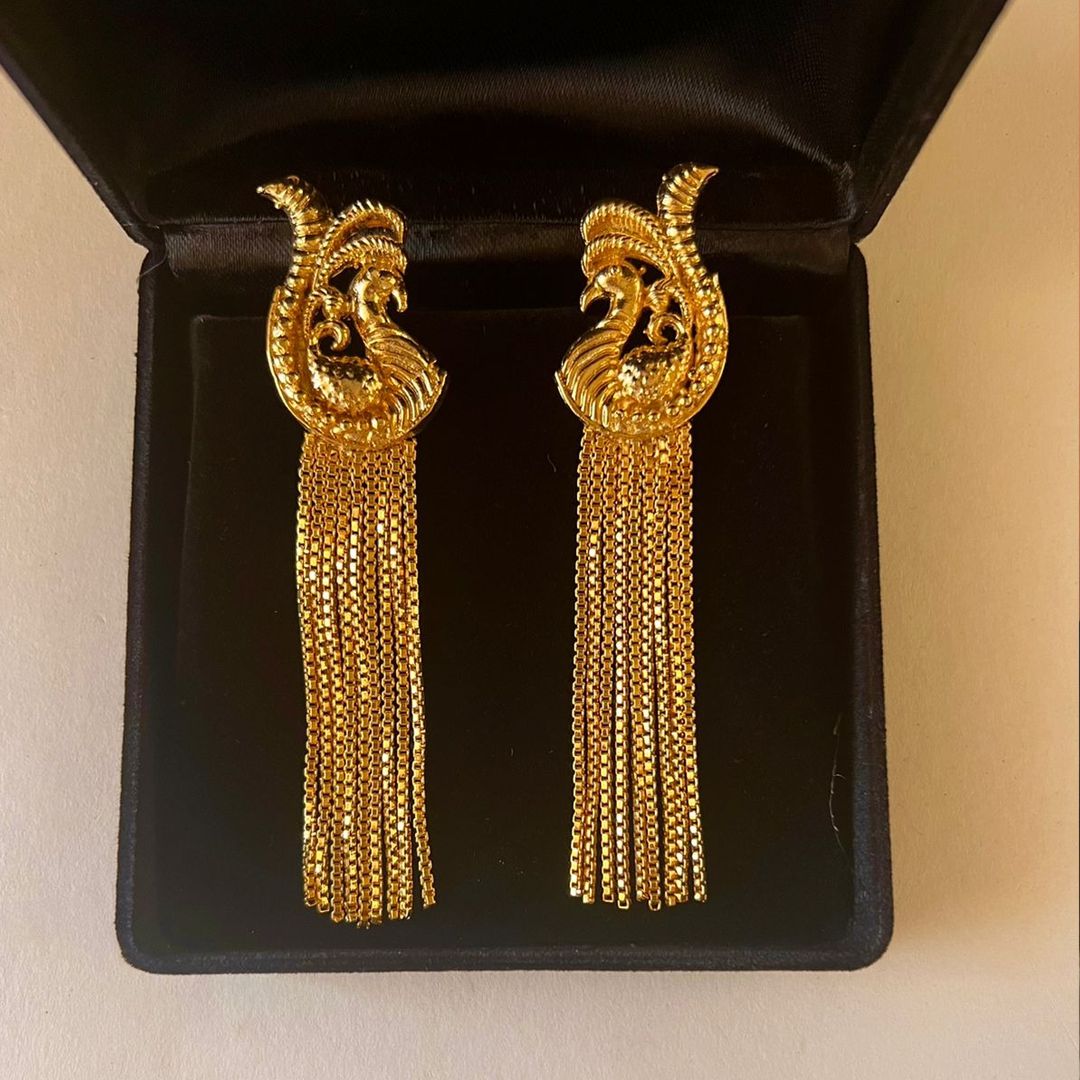 Chain Peacock Gold plated Earrings