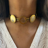 Old lotus Coin Choker