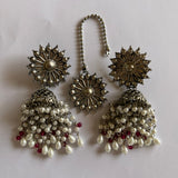 Traditional Indian Jhumka with Teeqa