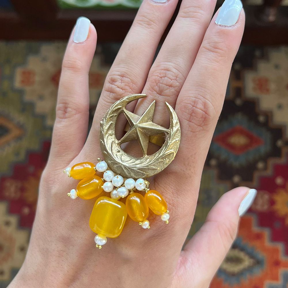 Chandtara Yellow Jade Ring