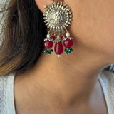 Quirky Ruby x Emerald Earrings