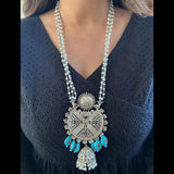 Statement Silver x Turquoise Mala