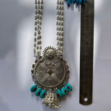 Statement Silver x Turquoise Mala
